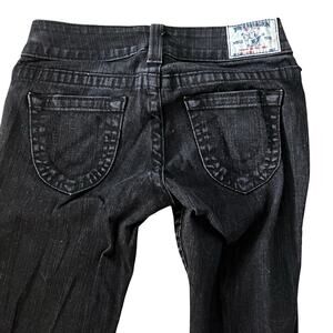 True Religion Brand Jeans Women’s Size 26 Aged Black Straight Leg Jeans Low Rise
